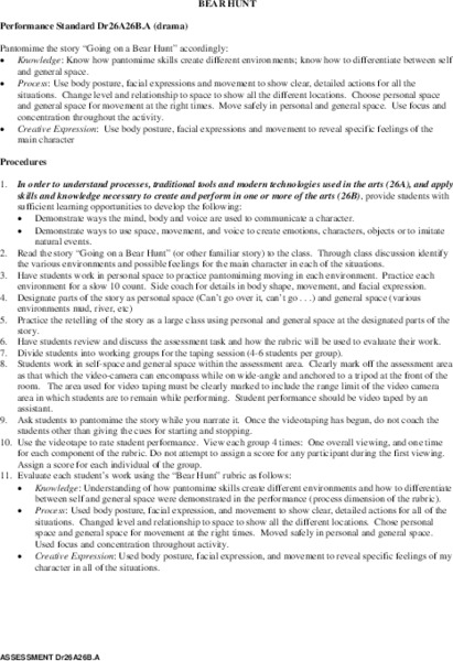 Bear Hunt Lesson Plan