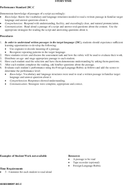 Storytime Lesson Plan