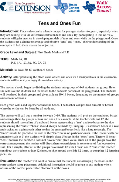 Tens and Ones Fun Lesson Plan