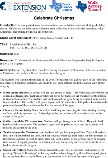 Celebrate Christmas Lesson Plan