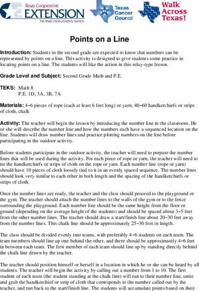 Points on a Line Lesson Plan