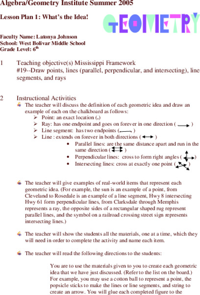 What's The Idea? Lesson Plan