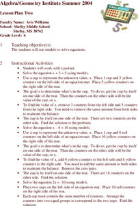 Solving Equations Lesson Plan