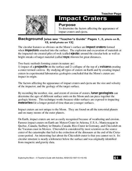 Impact Craters Lesson Plan