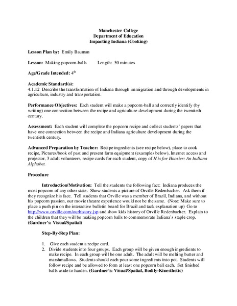 Impacting Indiana Lesson Plan