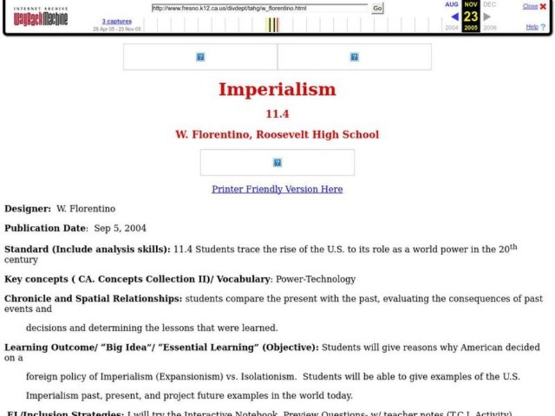 Imperialism Lesson Plan