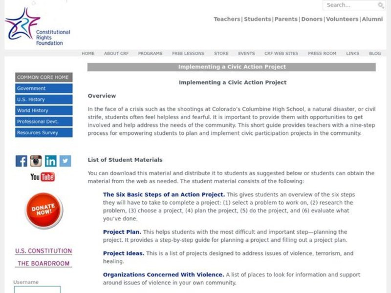 Implementing a Civic Action Project Lesson Plan