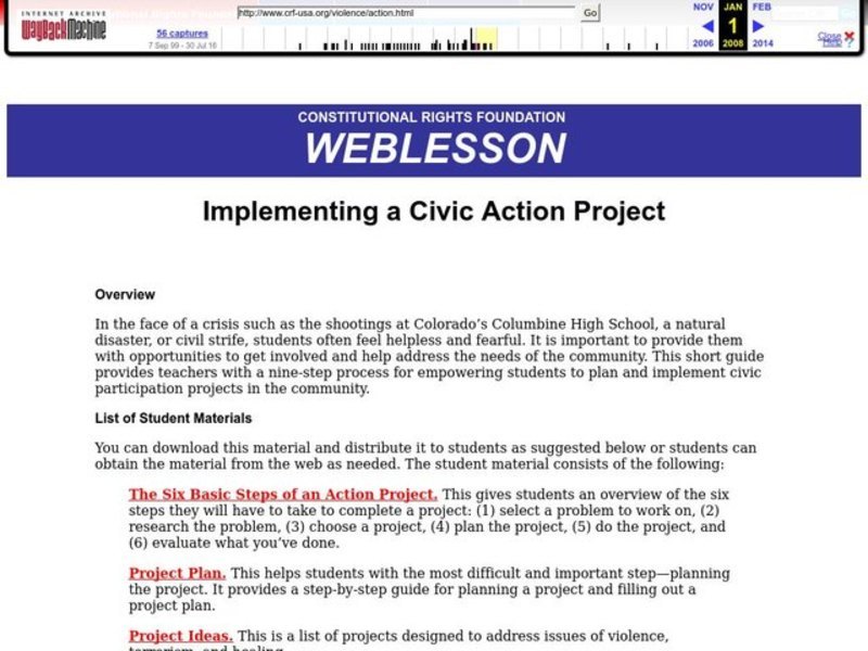 Implementing a Civic Action Project Lesson Plan