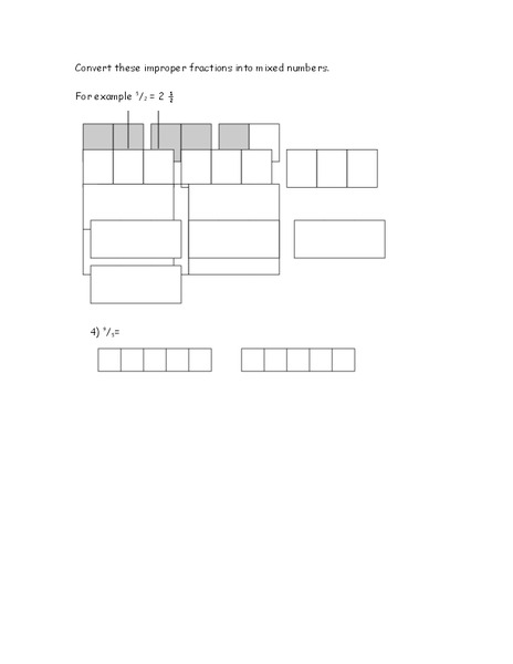 Improper Fractions to Mixed Numbers Worksheet
