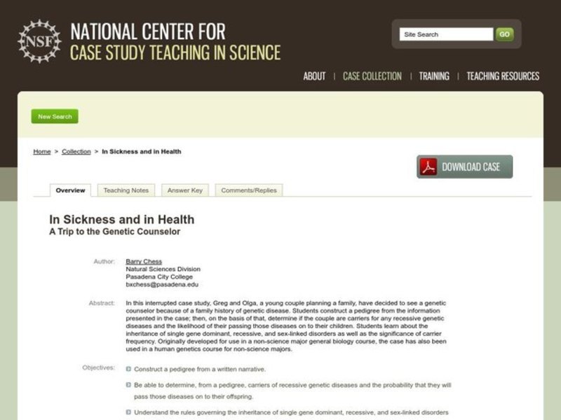 In Sickness and in Health Lesson Plan