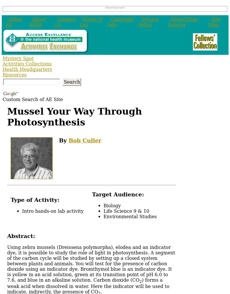 Mussel Your Way Through Photosynthesis Lesson Plan