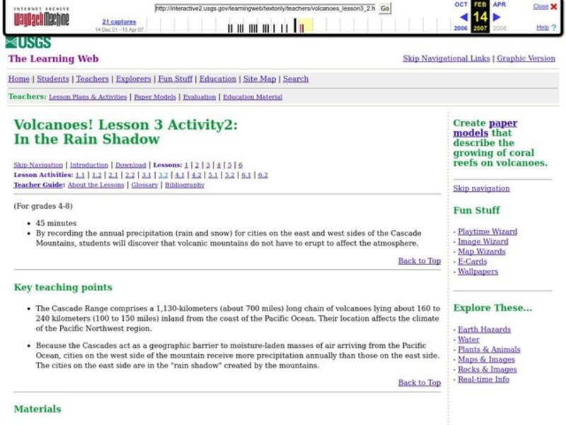 In the Rain Shadow Lesson Plan