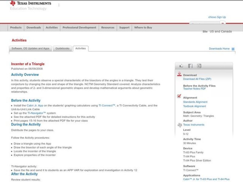 Incenter of a Triangle Lesson Plan