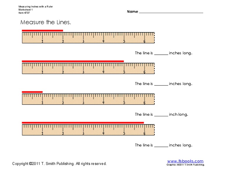 Inches Worksheet