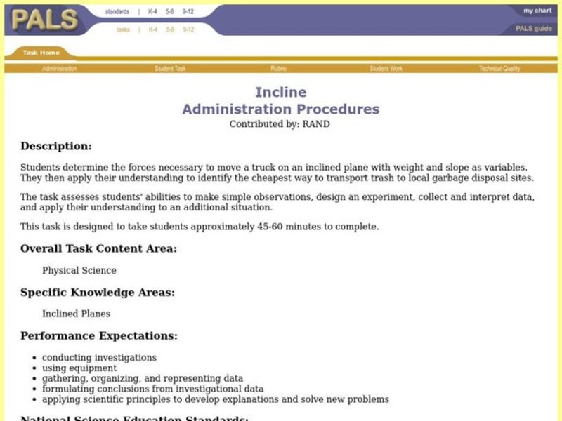 Incline Planes Lesson Plan