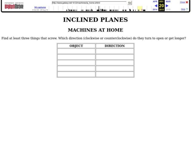 Inclined Planes Worksheet