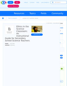 Incorporating Ethics in Classroom Science Lessons Lesson Plan