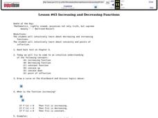 Increasing and Decreasing Functions Lesson Plan