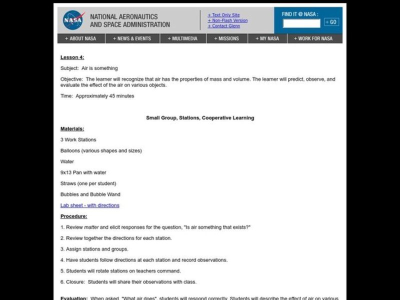 Air is something Lesson Plan