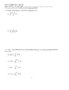 Indefinite Integral Worksheet