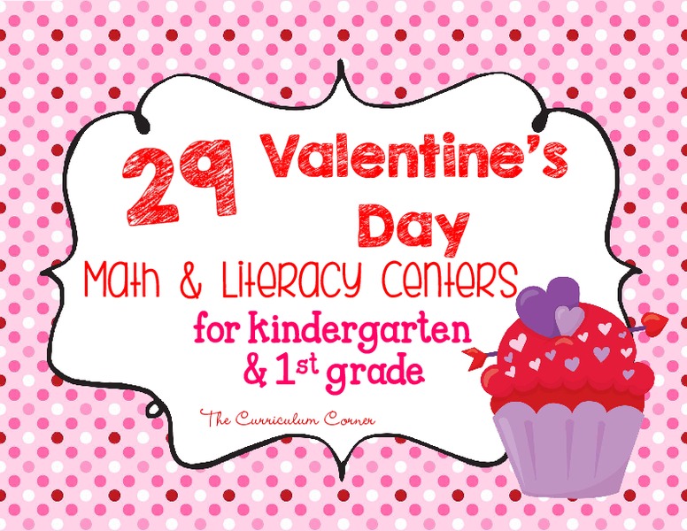 Valentine's Math and Literacy Centers Printables