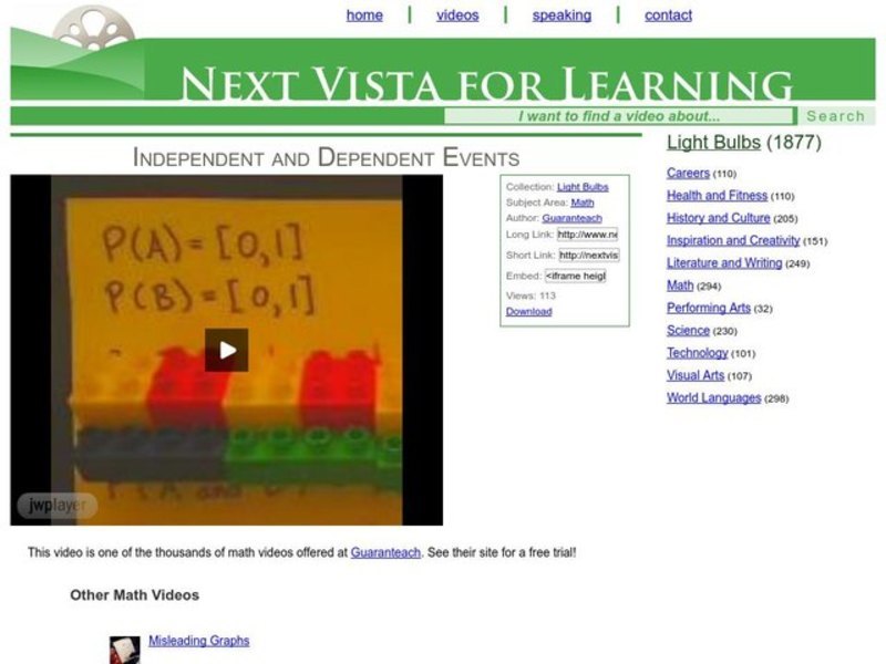 Independent and Dependent Events Instructional Video