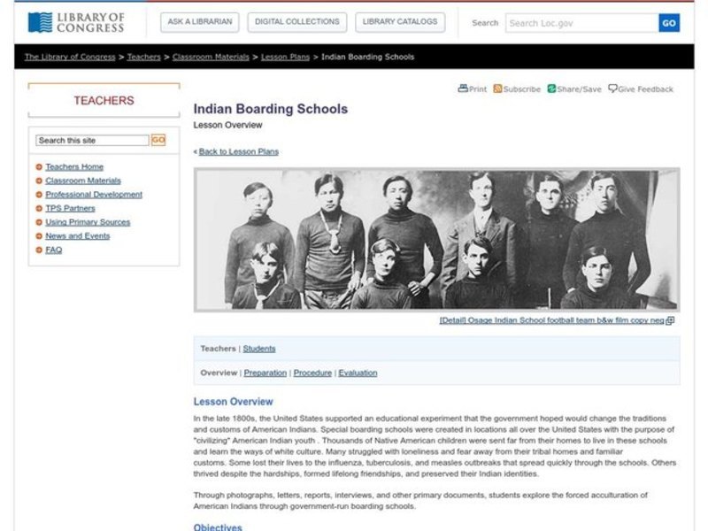 Indian Boarding Schools Lesson Plan