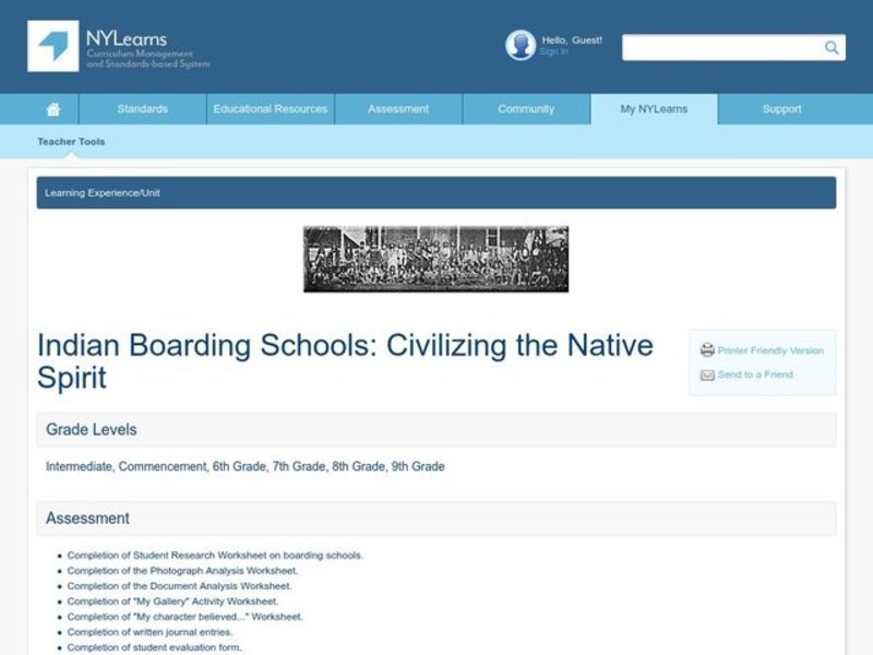 Indian Boarding Schools Lesson Plan