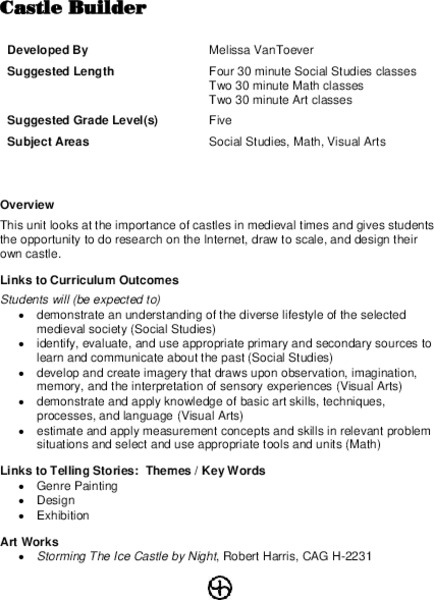 Castle Builder Lesson Plan
