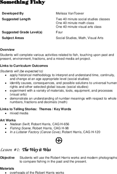 Something Fishy Lesson Plan