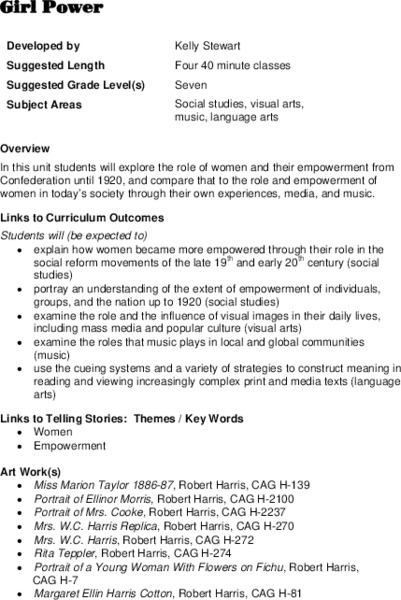 Girl Power Lesson Plan