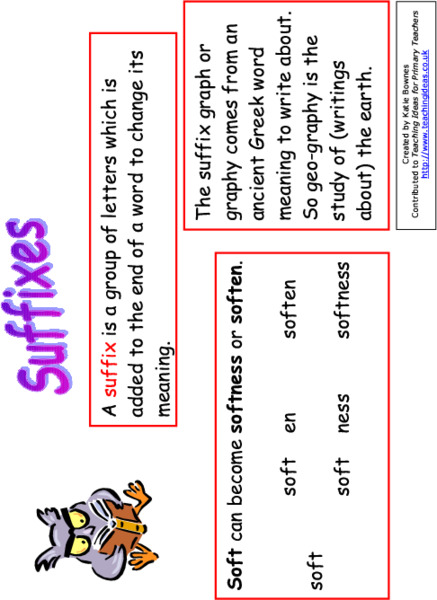 Suffixes and Prefixes Handout