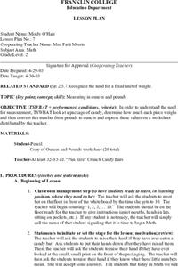 Measurement Lesson Plan