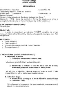 Permutations Lesson Plan