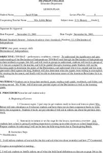 Declaration of Independence Lesson Plan