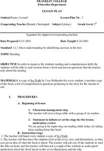 Reading Lesson Plan