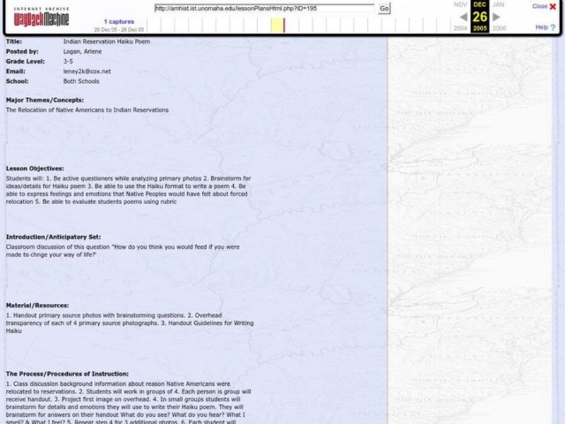 Indian Reservation Haiku Poem Lesson Plan