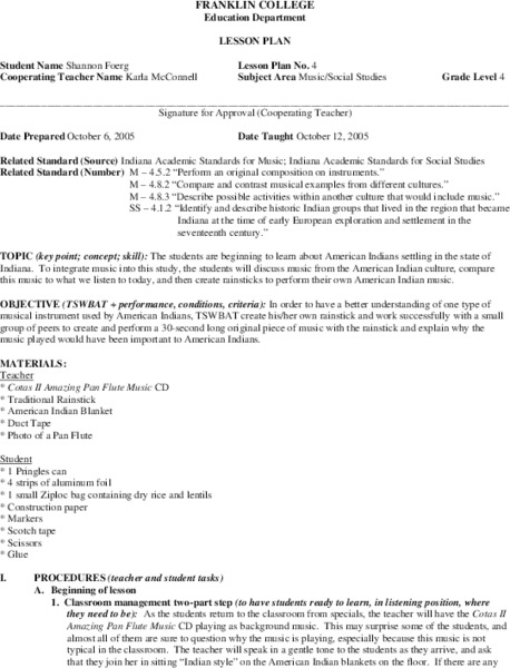 American Indians Lesson Plan