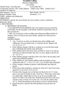 Addition and Subtraction Lesson Plan