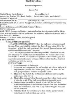 Subtraction Lesson Plan