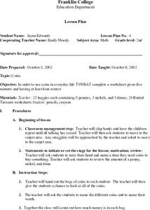 Coins Lesson Plan