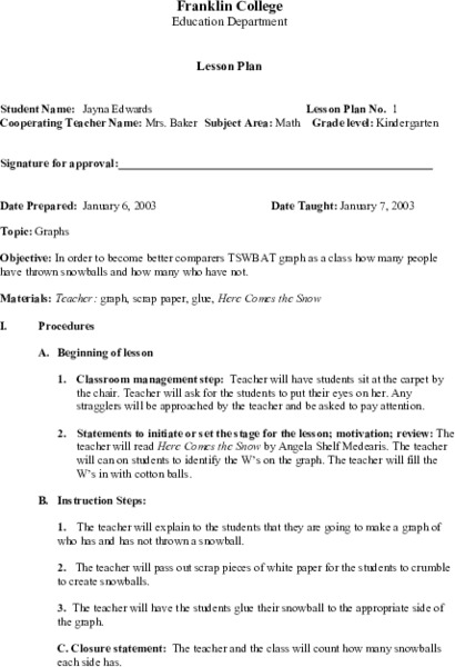 Graphs Lesson Plan