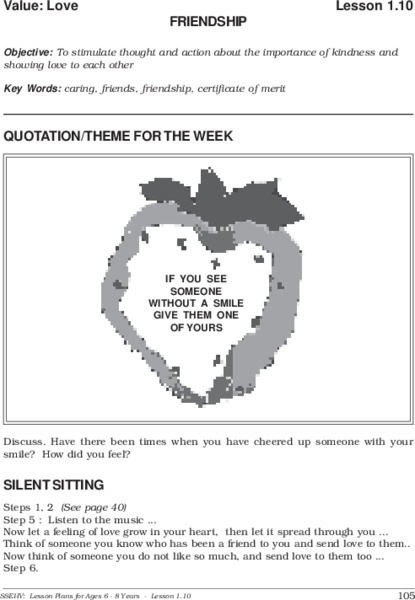 Friendship Lesson Plan