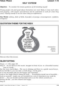 SELF ESTEEM Lesson Plan