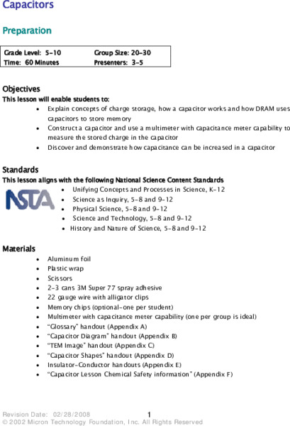 Capacitors Lesson Plan