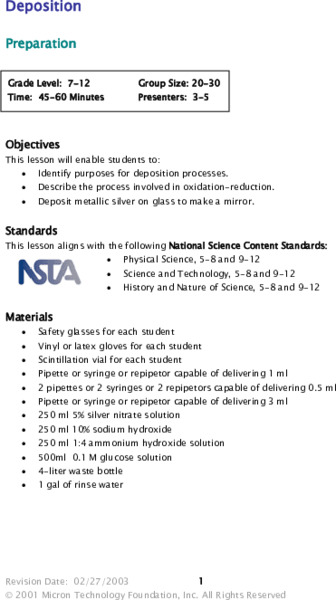 Deposition Lesson Plan
