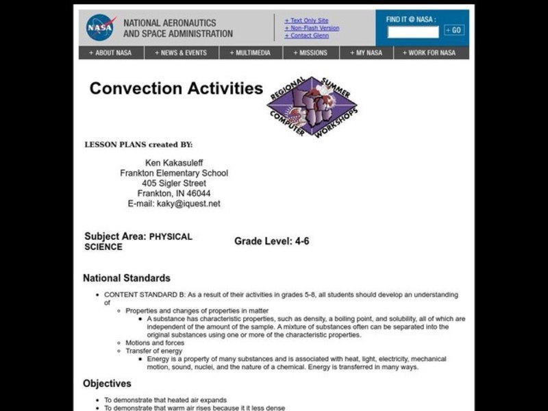 Convection Activities Lesson Plan