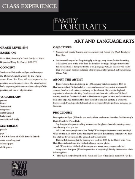 Family Portraits Lesson Plan