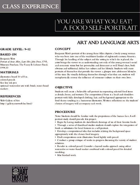 You Are What You Eat! Lesson Plan