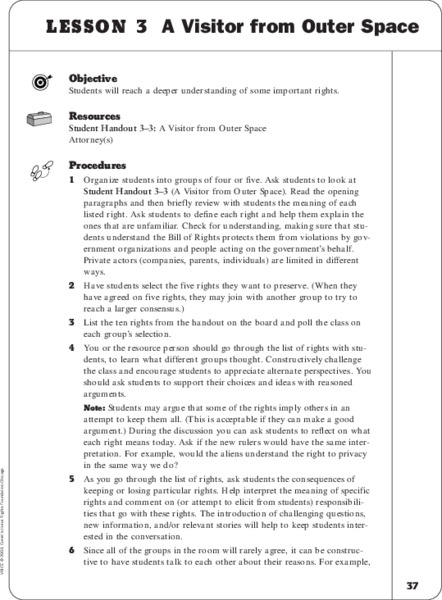 Lesson 3: A Visitor From Outer Space Lesson Plan